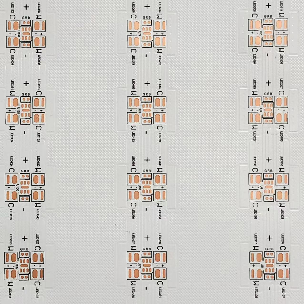 FPC柔性线路板3030RGB 5D1组（2835 4灯+3030 1灯）720D/张 330*4