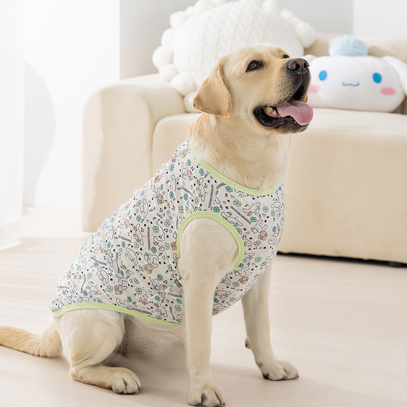 Ropa para mascotas Primavera y verano Perros finos de orejas grandes Marca común Perros medianos y grandes Chaleco Golden Retriever Labrador Ropa para perros