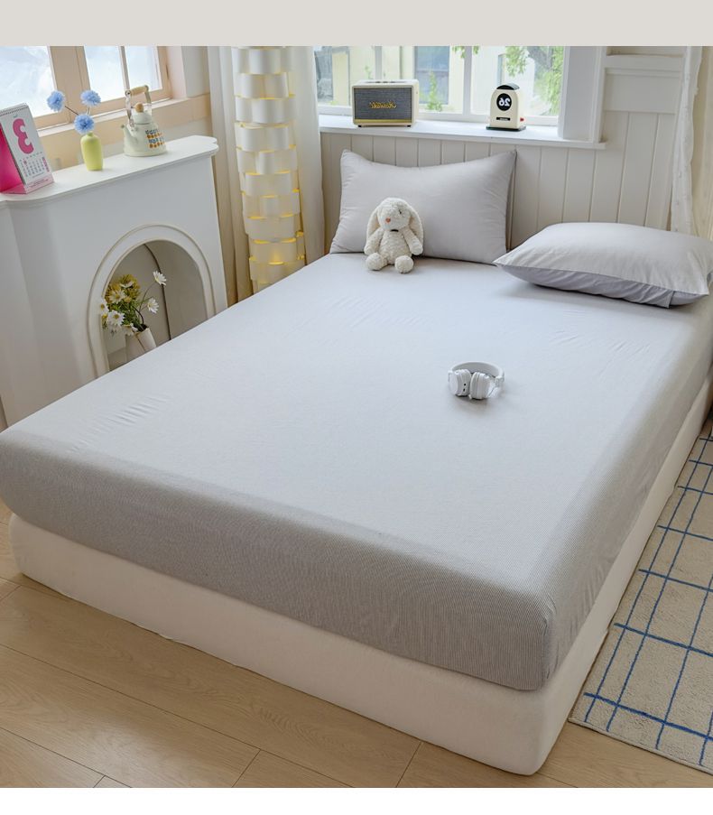 Washed Cotton Bed Sheet Pure Cotton Plaid Or Solid Colour Single_voghion.com