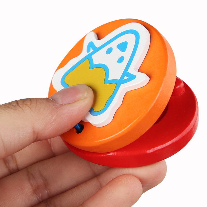 Instrumentos musicales de madera Orff para niños, dibujos animados, castañuelas, ayudas didácticas, iluminación para niños, juguetes educativos para la primera infancia