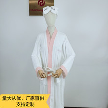 酒店全棉毛圈浴袍和服领美容院SPA 毛巾布料月子会所浴衣定制LOGO
