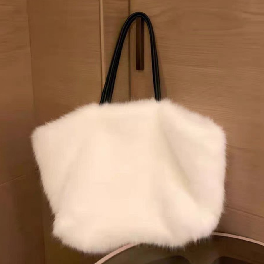 2024 new fur bag, large capacity fur shoulder bag, hand-held large bag, women's bag, tote bag, women's bag_voghion.com