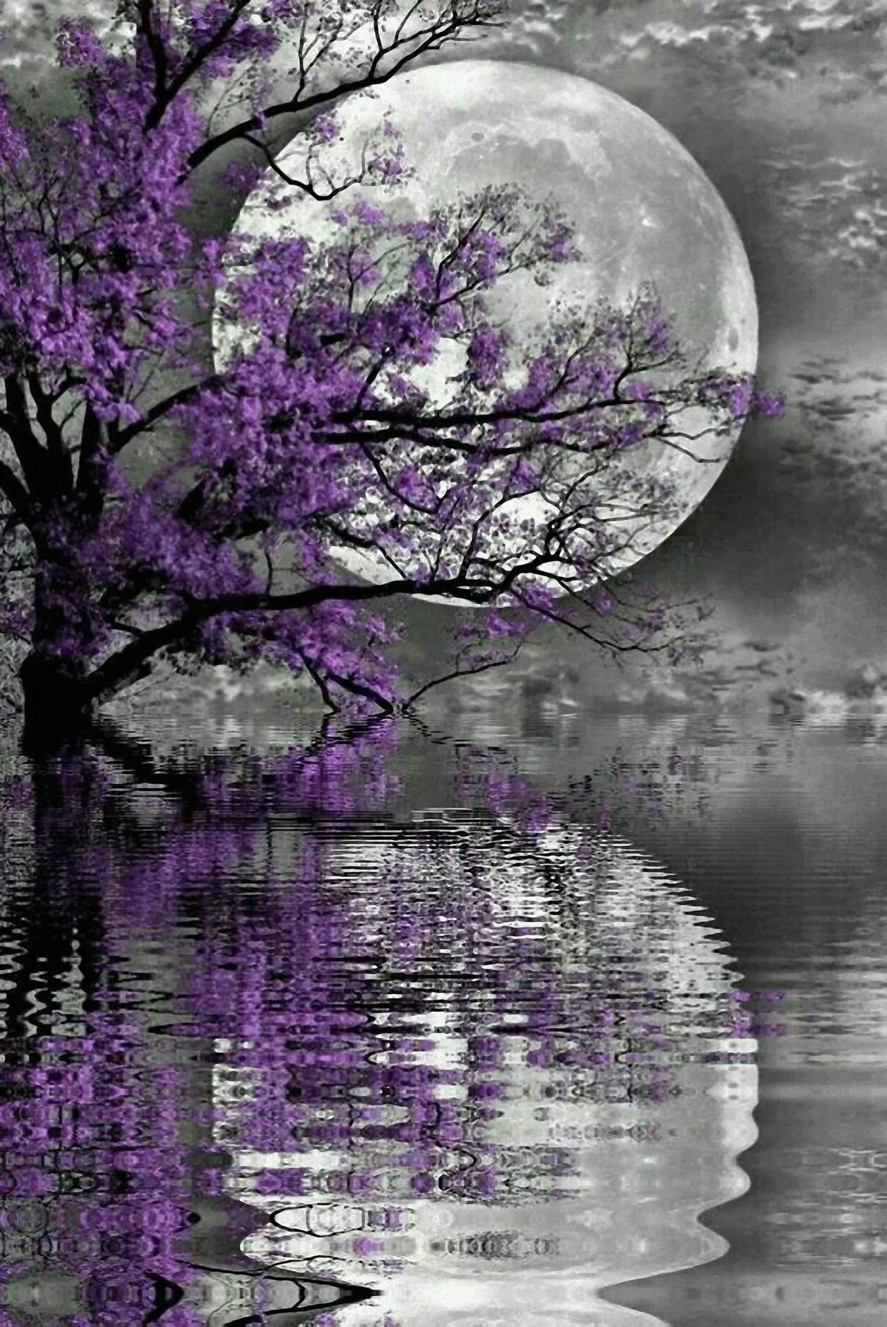 Кристальная живопись (Yiwu) 5D полный набор страз Moon & Landscape DIY, 30×40 см, струйные кристаллы
