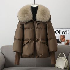 2025冬季新款羽绒棉服女短款洋气韩版宽松棉衣女大毛领加厚棉袄