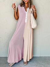 L 76316 Stripe print V-neck one-piece jumpsuit ����ӡ�� V��