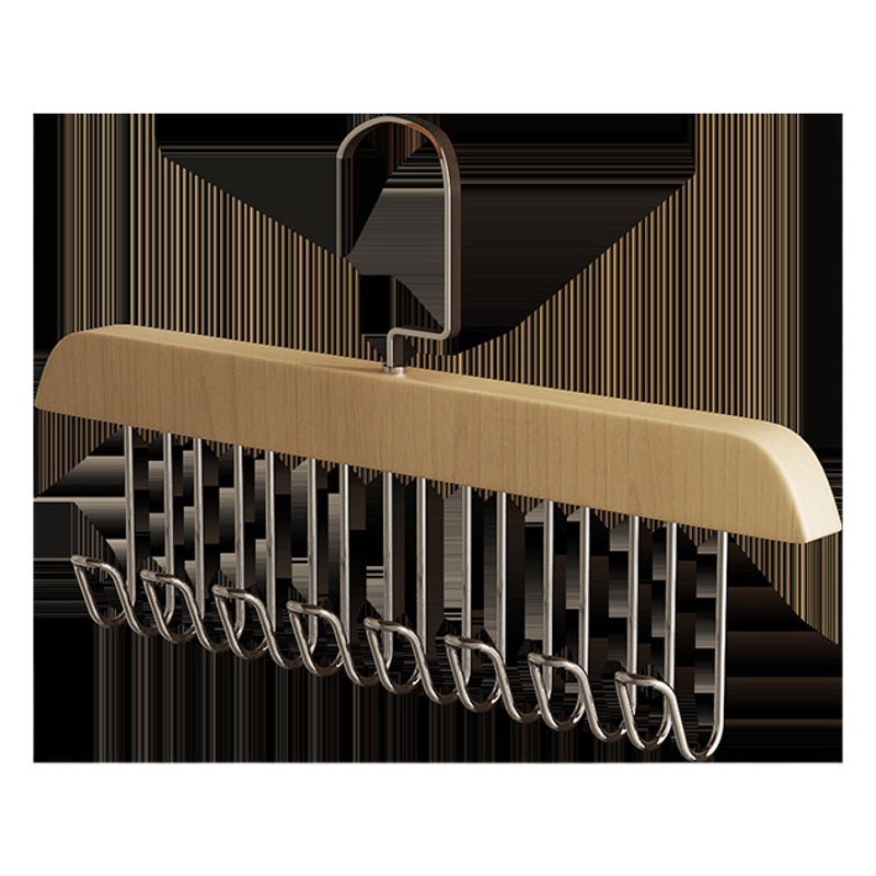 INS multifuncional artefacto de almacenamiento retro 8-gancho percha de madera maciza ropa interior del hogar ropa gancho estante de almacenamiento estudiante