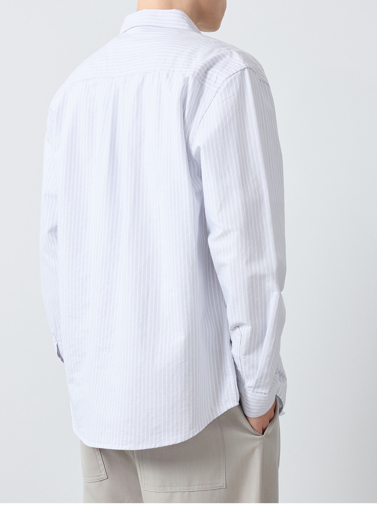 Áo sơ mi nam dài tay sọc Oxford cotton cao cấp phong cách công sở — Xanh ngọc lam tốicolor chi tiết 26