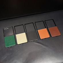 新款亮面皮纹适用三星zflip7手机壳折叠z fold6简约防摔保护套