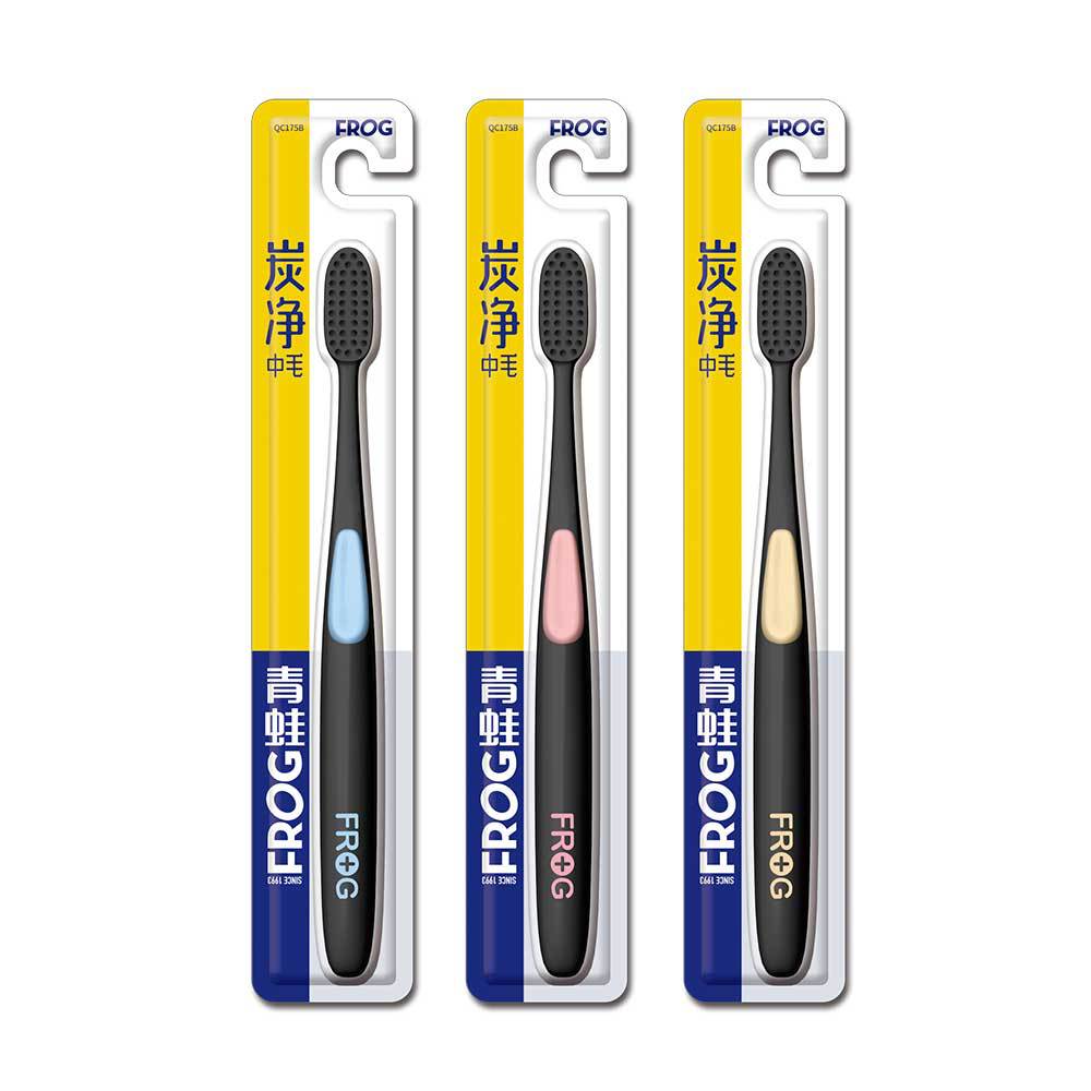 Cepillo de dientes Frog gama completa al por mayor cerdas suaves de cerdas medianas para eliminar el mal aliento, manchas de dientes, protección dental, encías amarillas, limpieza, blanqueamiento, limpieza profunda