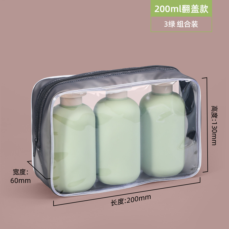PE felpa material blando verde sub-embotellado botella de loción de presión 200ml desinfectante de manos botella de gel de ducha botella de plástico 500ml