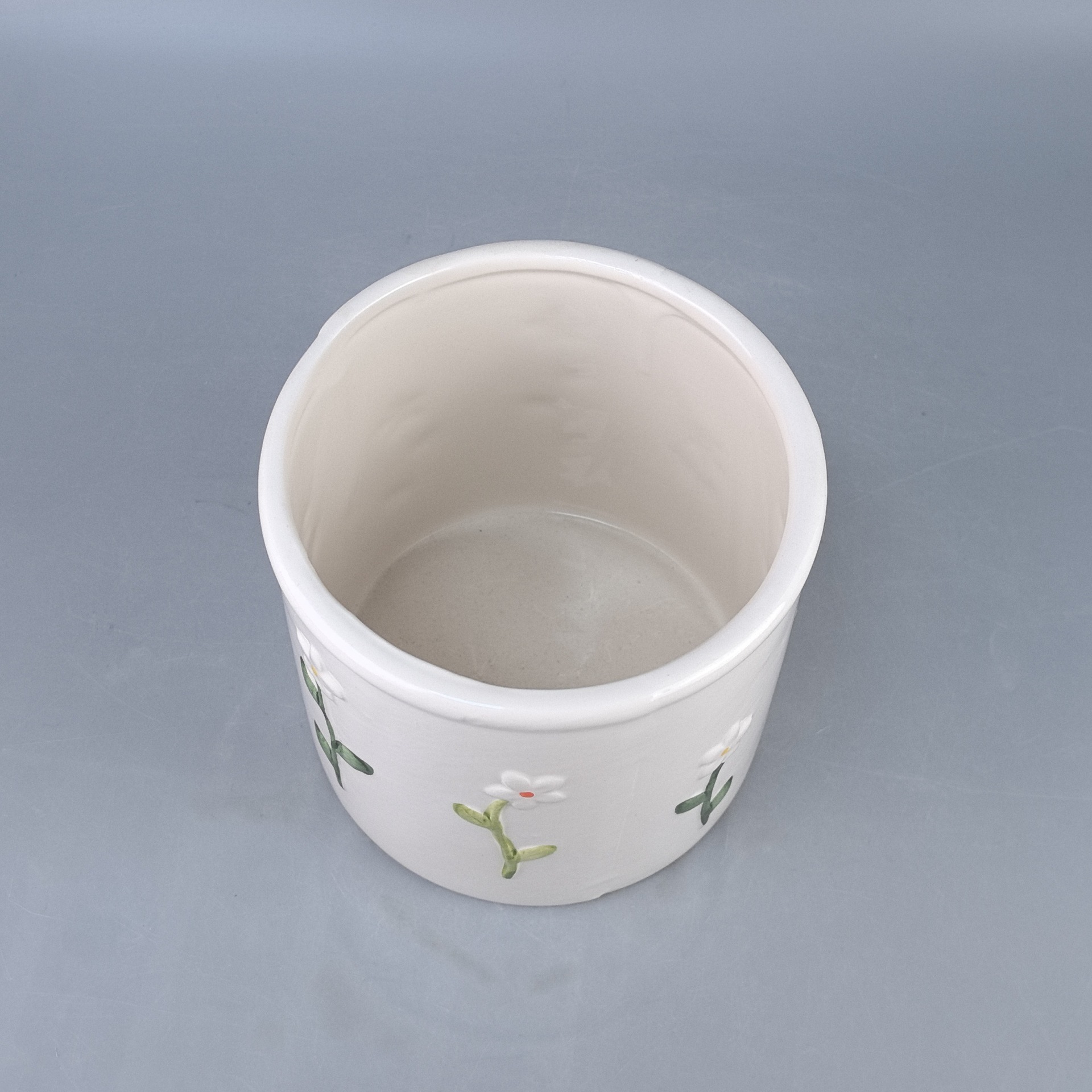 Flores en relieve de estilo chino, vasijas de cerámica pintadas a mano, jarrones para sala de estar, decoraciones de entrada, muebles para el hogar, decoración suave