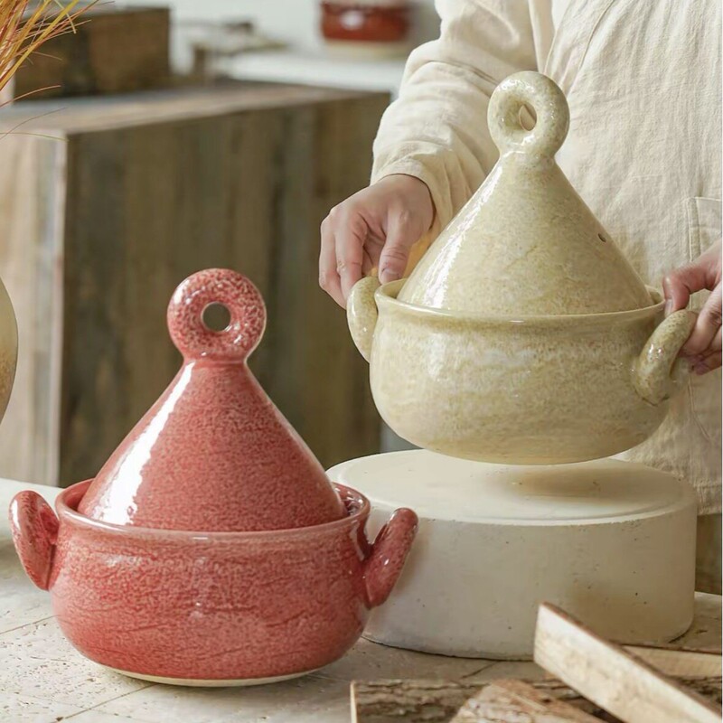 Ceramic Tajiri Pot for Home Use, High Temperature Resistant, Open Flame Stew Pot, Double-Handled Soup Pot, Japanese Style Clay Pot Ceramic Tajiri Pot for Home Use, High Temperature Resistant, Open Flame Stew Pot, Double-Handled Soup Pot, Japanese Style Clay Pot