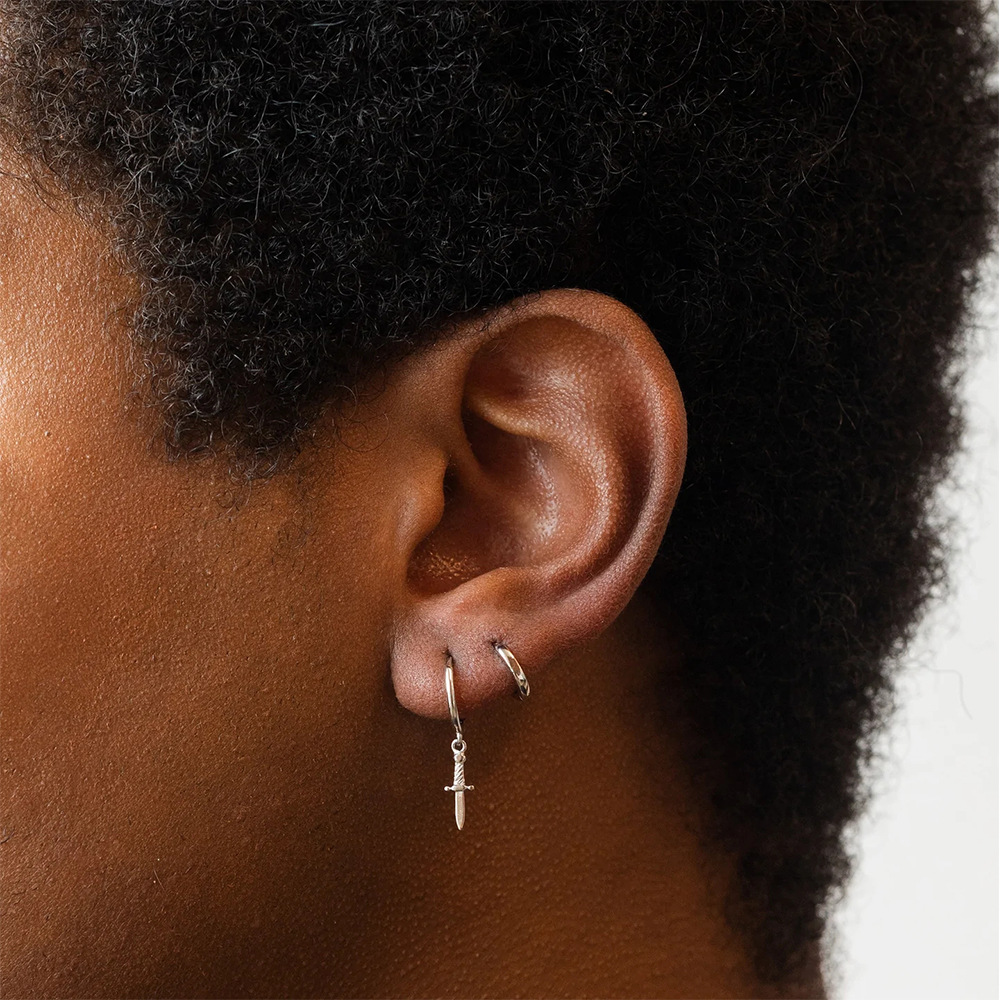 Fashion Cross Sterling Silver Inlaid Zircon Drop Earrings 1 Pair