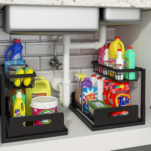 Pull Out Cabinet Organizer 2 Tier Pull Out Under Sink