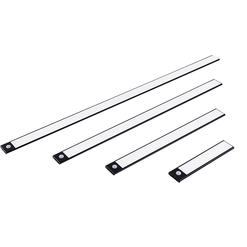 Luz de inducción ultradelgada recargable, adhesiva y magnética para armarios