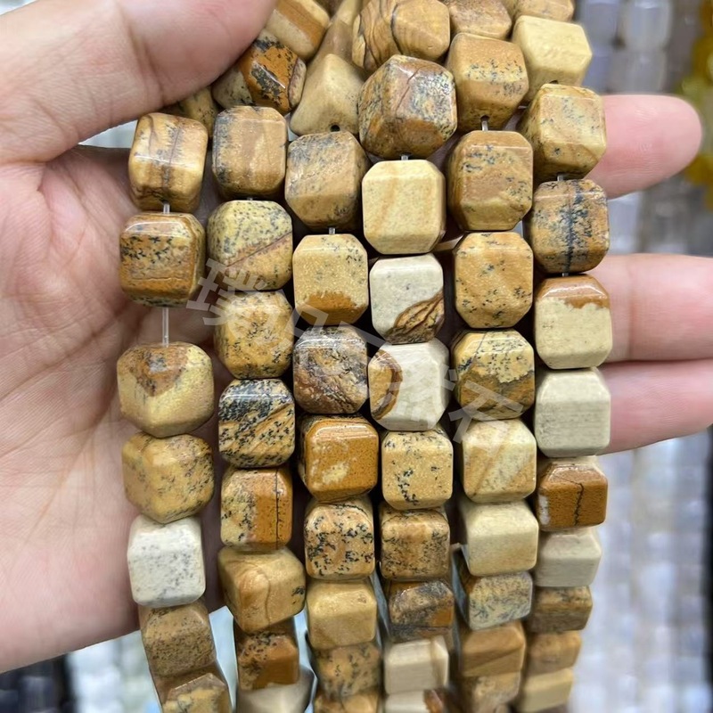 天然石10mm正长方形散珠红玛瑙绿东陵虎眼方块珠子diy饰品配串珠|undefined