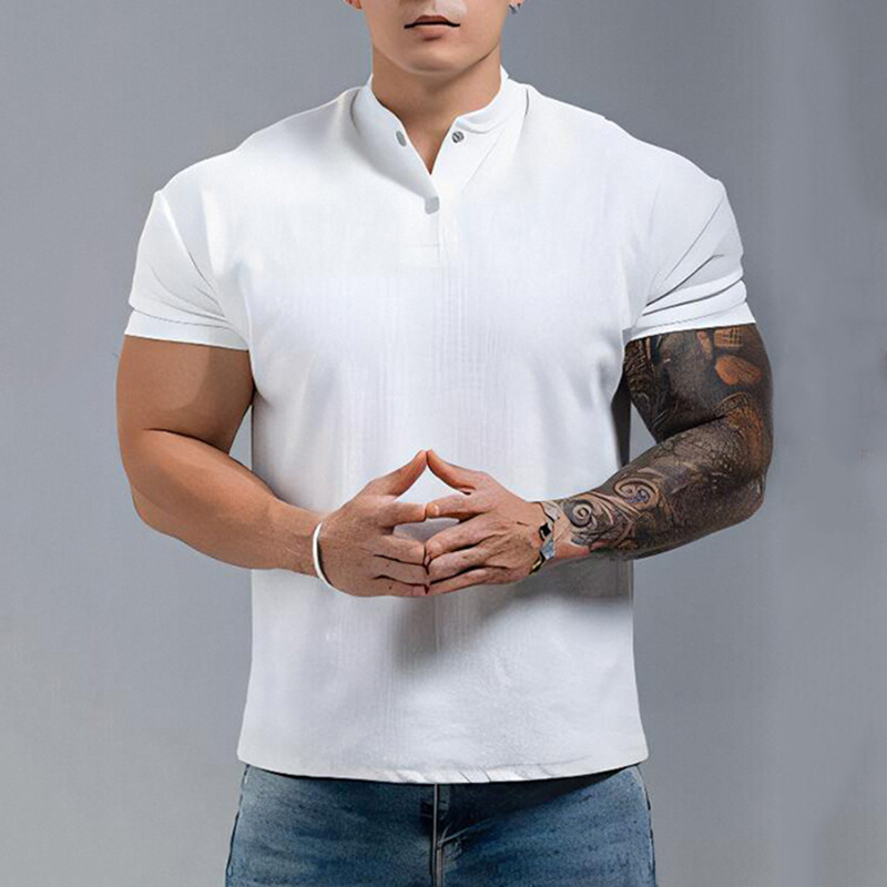 White, polo collar