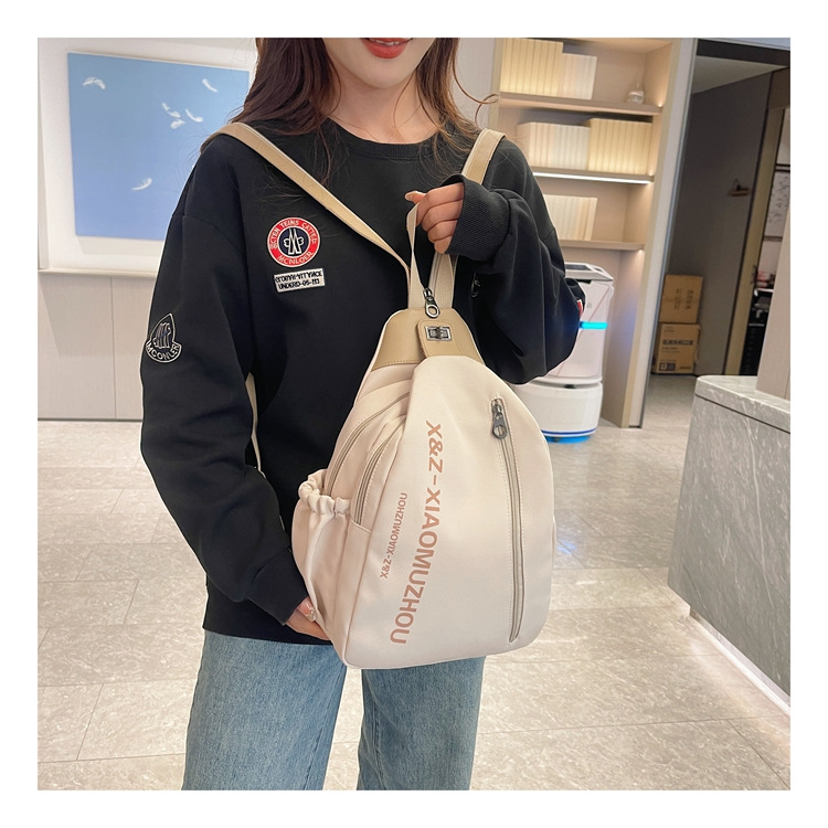 Cross-border women's multi-functional backpack, canvas chest bag, single-shoulder crossbody bag, multi-layered casual large-capacity bag undefined