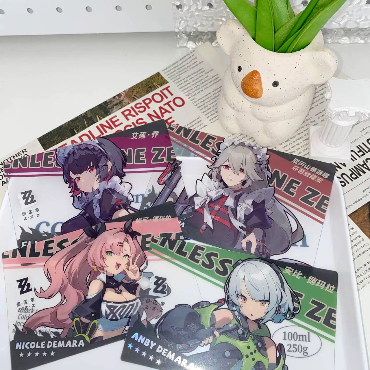 Набор из 4 PVC карт с персонажами (Hanako, Junwenhao, Lian и Shenkong Renge Tim Guanshu), анимационные карточки, коллекционные аксессуары