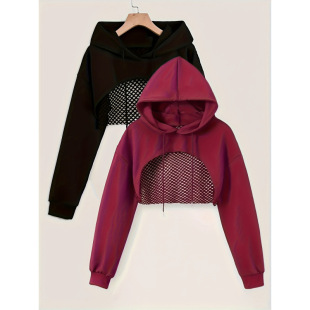 Z 18693 Short Hooded Mesh Sweatshirt �̿��Bñ�W���l��