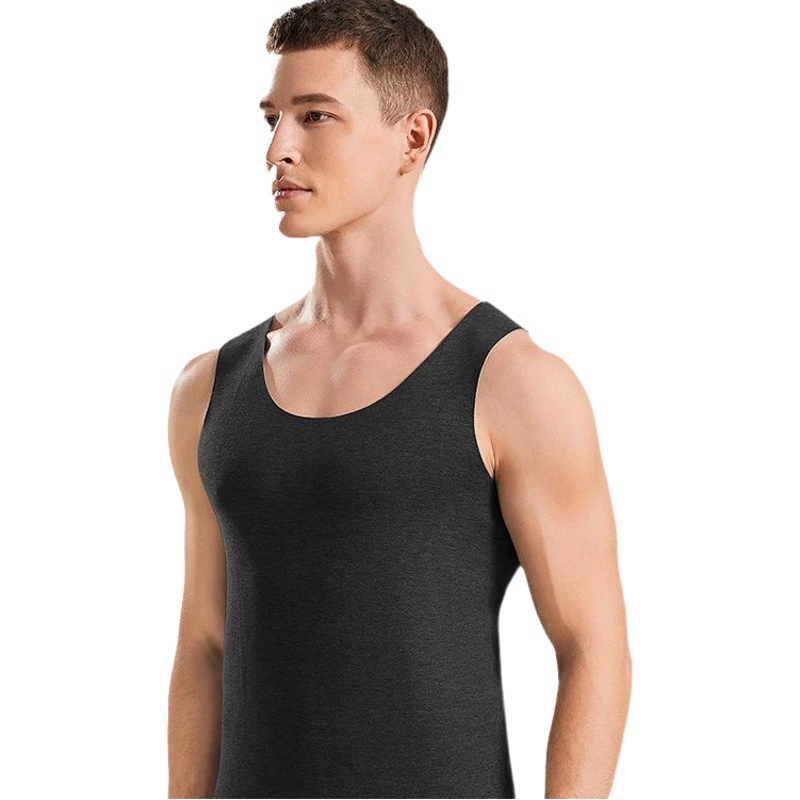 Осенне-зимнее плюшевое женское термобелье из шелковой шерсти, жилет, мужское двустороннее шлифование, бесшовный теплый жилет внутри