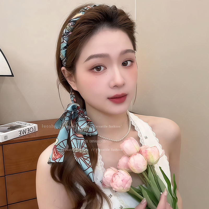 レトロな欧米風ヘッドスカーフ、甘くてクールな女の子のヘアスカーフ、ストリートダンス、サイクリング、フォトプロップス、ヘアバンド、ベルト装飾|undefined