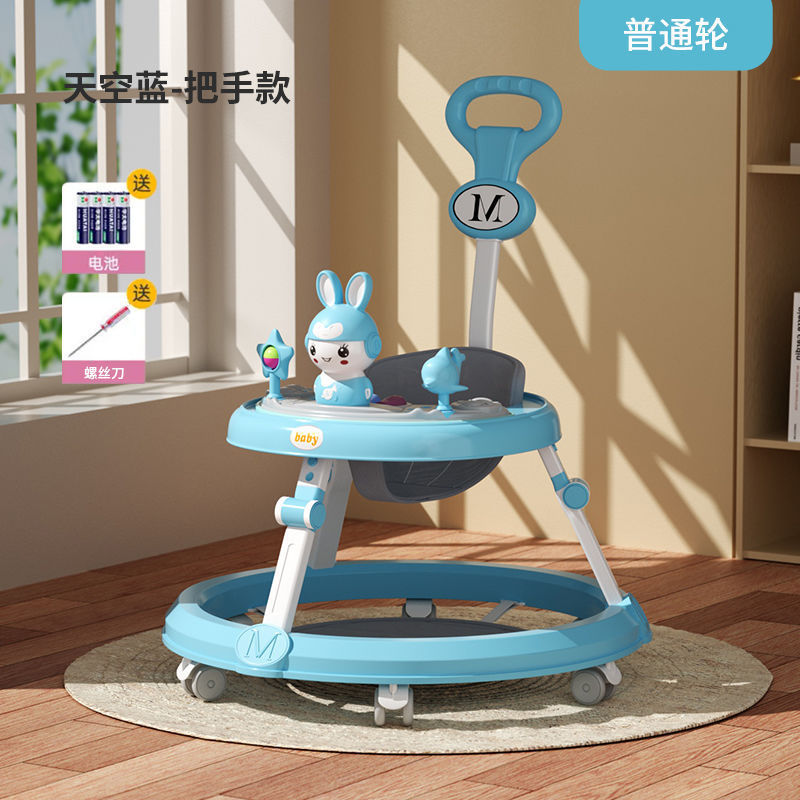 스카이 블루는 6~18개월 된 아기에게 적합합니다. 일반 바퀴 장난감 트레이 + 음악 조명 + 발 패드 + 푸시 핸들