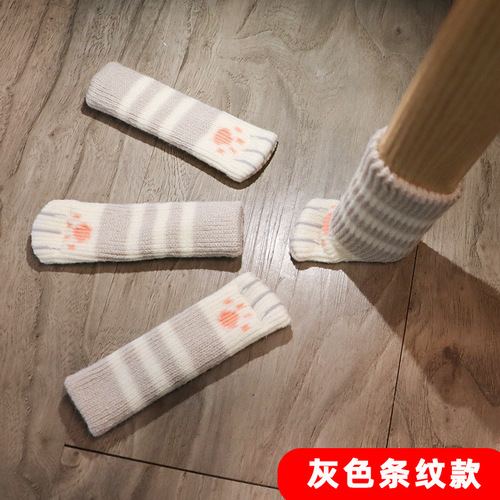 Cute Cat Paws Table Leg Covers Silent Double Layer Thick Protection Floor Desk Leg Pads Home Door Handle Covers
