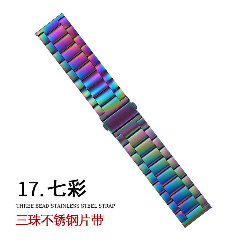 Aplicable AppleWatch tres perlas hebilla plegable de acero correa iWatch Huawei correa de reloj inteligente