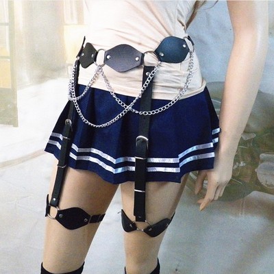 欧美原创街拍Punk.街舞潮流演出饰品腰链腿环百搭时尚腰带皮带