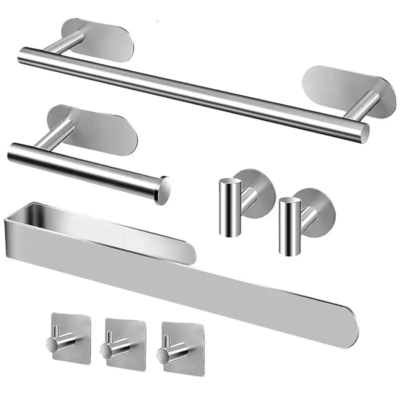 不锈钢卫生间毛巾架浴室置物架壁挂纸巾架五金卫浴挂件跨境壁挂式