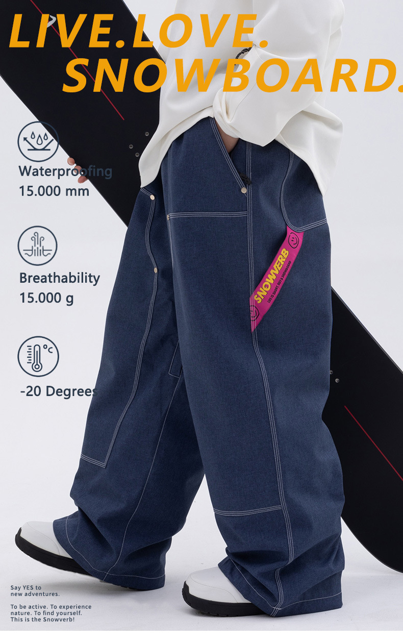 001 SNOWVERB Tag Pantaloni invernali caldi da esterno unisex impermeabili antivento da snowboard di alta qualità, caldi e venduti a prezzi accessibili_voghion.com
