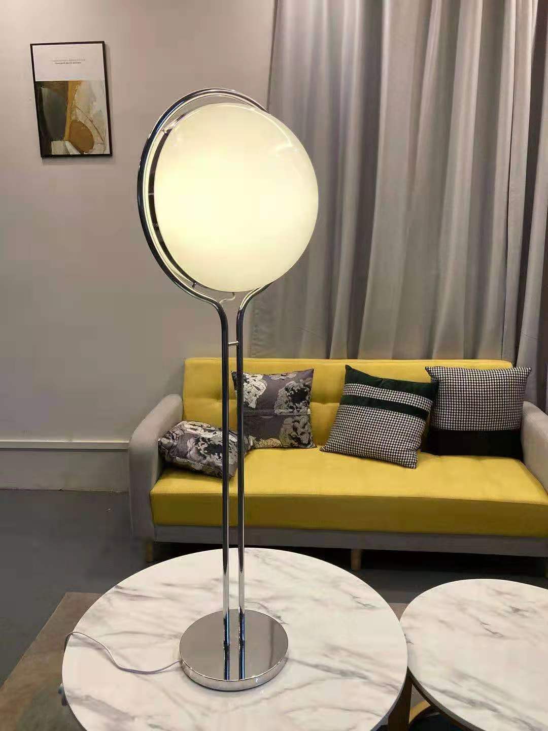 北欧艺术中古客厅落地灯现代简约卧室床头灯复古圆球样板间灯具-阿里巴巴