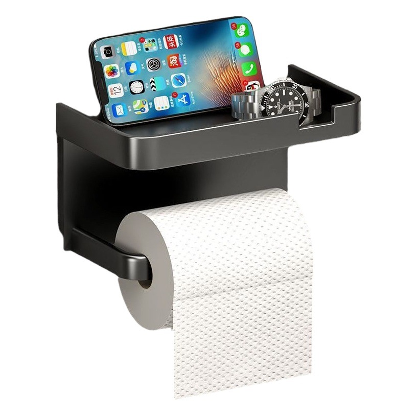 Caja de papel higiénico transfronterizo rack de almacenamiento de tejidos sin perforar rollo de hogar caja de papel caja de pañuelos montada en la pared