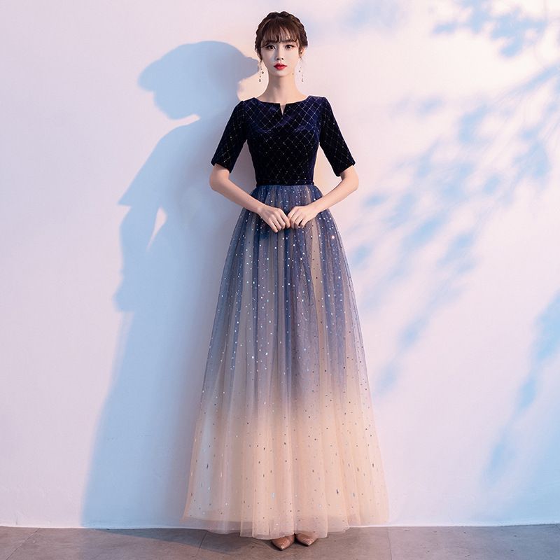 大合唱団パフォーマンス服女性のロングスカート学生赤い歌朗読服ホスト宴会気質スリムイブニングドレス女性|undefined