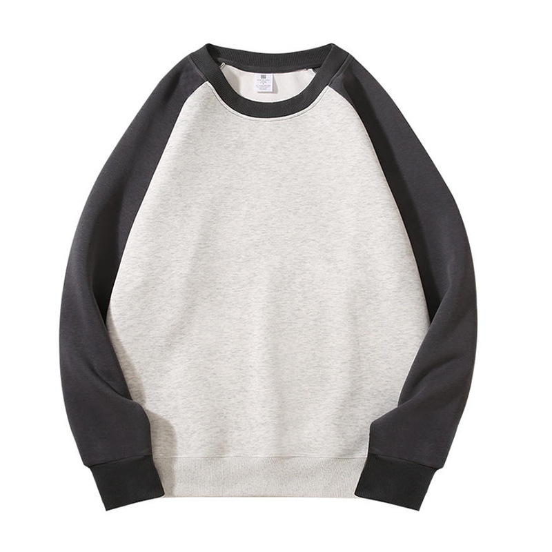 Costura de algodón Raglan cuello redondo camisa publicidad pesado Grupo Partido clase uniforme manga larga overoles logotipo personalizado