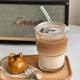 High Color Value Coffee Cup with Lid and Water Cup Ins Style Large Capacity Cup Simple Straw Vertical Striped Glass
