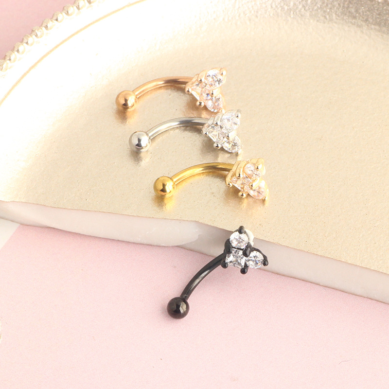 Simple Style Star Stainless Steel Inlay Ear Studs 1 Piece