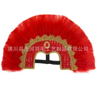European and American Cross-border Explosions Feather Headwear Brazilian Indian Big Headband Festival Clothing Accessories Stage Performance Props
