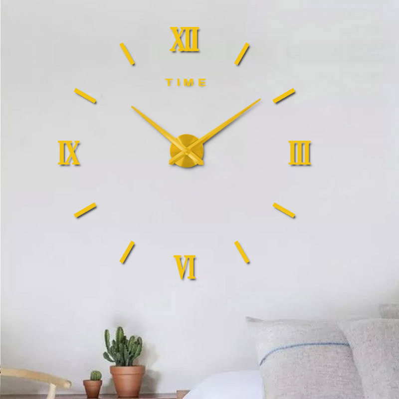 Reloj de pared de espejo de acrílico 3D DIY, reloj europeo creativo de moda, reloj de pared para decoración del hogar, venta directa de fábrica