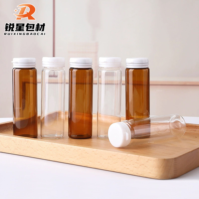 现货30ml管制面膜卡口瓶子透明撕拉盖管瓶面霜分装玻璃瓶小容量