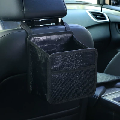 Factory direct car foldable beverage Car cup holder/beverage holder - h617-small-square-barrel-pure-black-crocodile-pattern