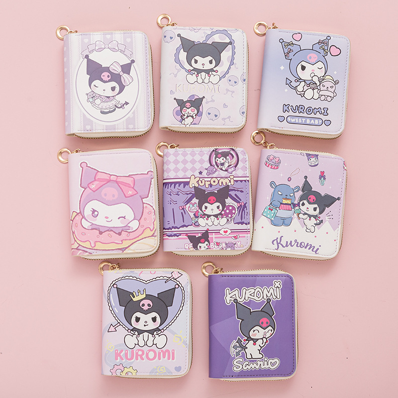 New Cartoon Anime Cute Short Zipper Wallet Female Student Wallet Card Holder Small Fresh Coin Purse Cross-Border