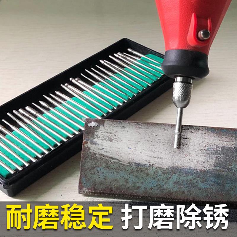 Diamante afilador esférico cilíndrico cónico diamante afilador jade pulido pulido agujas de molienda 3mm afilador eléctrico
