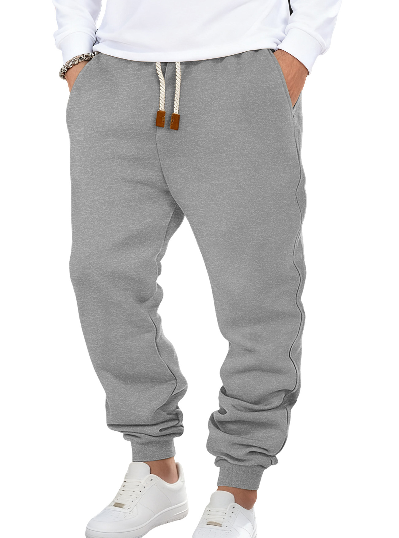 Monochrome Man- Clothing Men's Spring Autumn Solid Color Trendy Sports Casual Sweatpants European And American Loose_viptrois.com