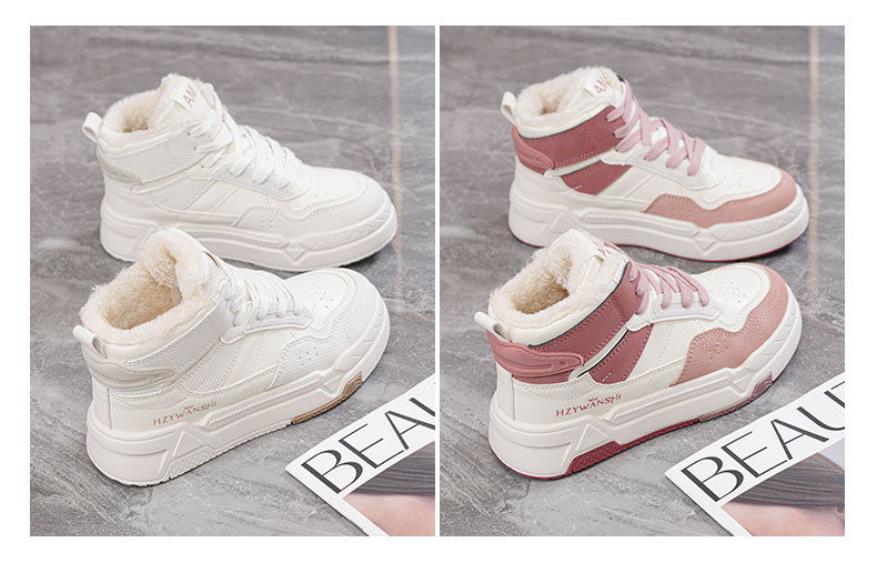 Scarpe da tavola in velluto invernale scarpe bianche scarpe calde in cotone scarpe da viaggio casual_voghion.com
