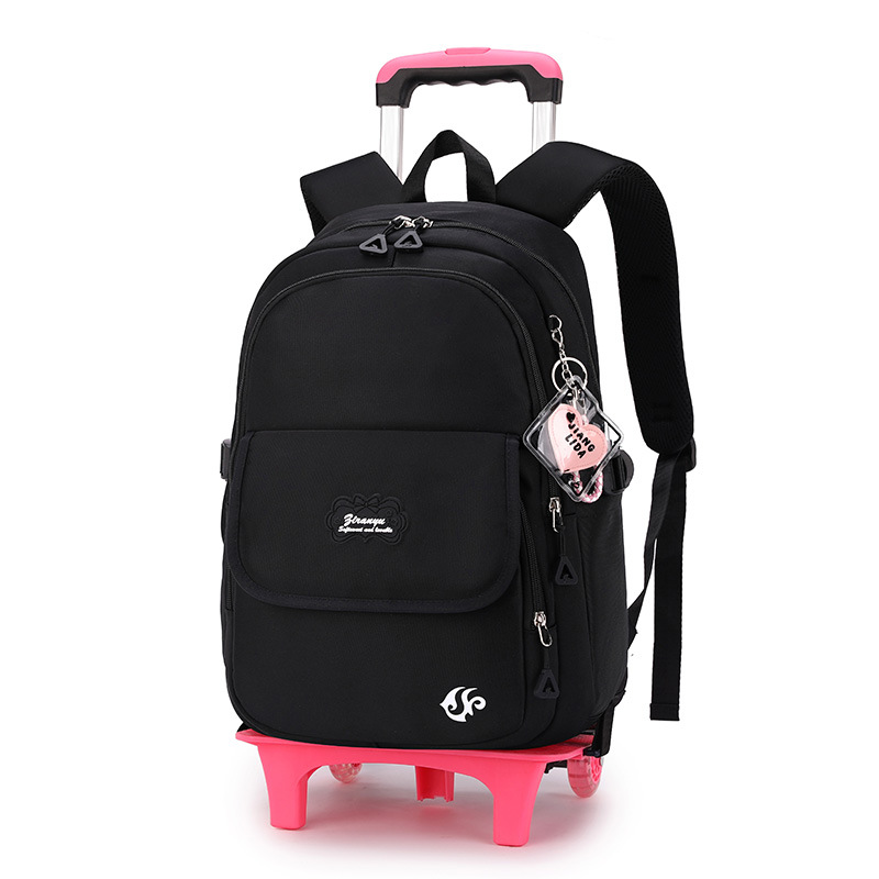 Peces naturales nuevo carro Escuela Primaria niñas color sólido estilo gran capacidad de reducción carga mochila desmontable