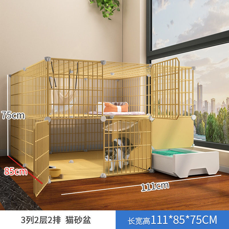 トイレ一体型猫ケージ 特価 3階建て 家庭用 屋内 特大フリースペース ペットヴィラ 猫ハウス|undefined