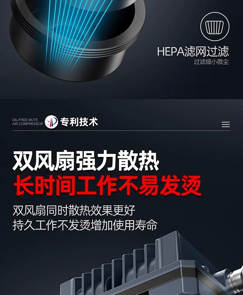 Saintpa Air Compressor 220V Silent Oil-Free Small Air Pump Industrial Grade High Pressure 10L30L55L120L150L