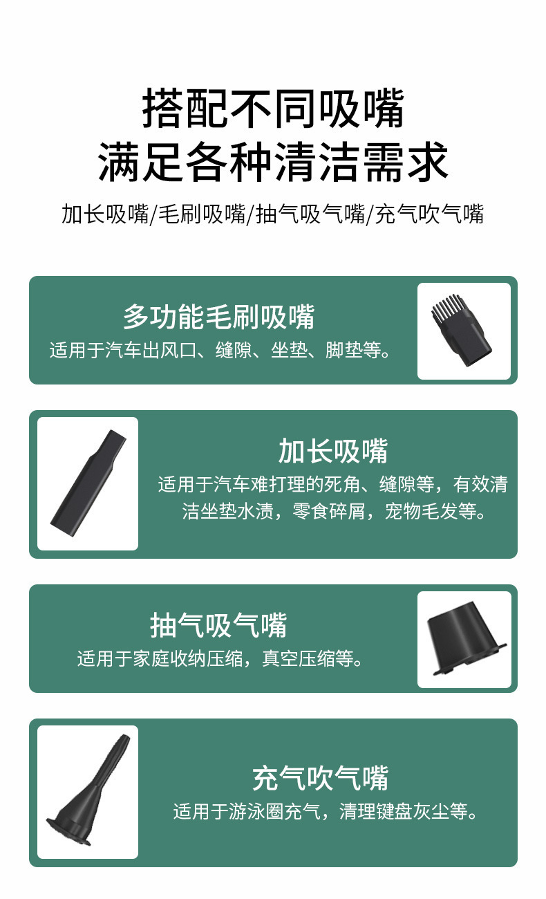 Car Vacuum Cleaner, Car Wireless Charging Vacuum Cleaner, Dual-Purpose Handheld Mini High-Power Powerful Vacuum Cleaner for Home Use